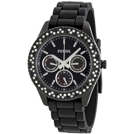 Horlogeband Fossil ES2896 Silicoon Zwart 18mm